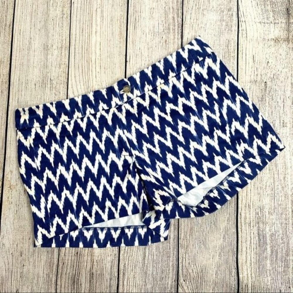 J.Crew Blue and White Chevron Print Shorts